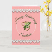 Romantisch Jubileum lieverd Kaart (Gele Bloem)