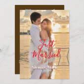 Romantisch "Just Married" Sunset Paar Gepersonalis (Voorkant / Achterkant)