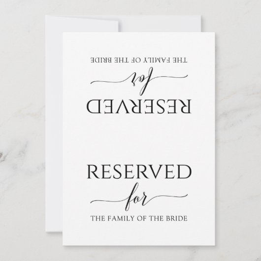 Romantisch kalligrafie gereserveerd bord tent (zwa (Voorkant)