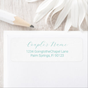 Romantisch kalligrafie Teal Retouradres Etiket