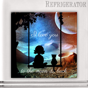 Romantisch Kat Moonlight Love Magnet Magneet