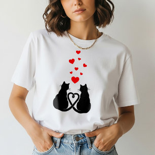 Romantisch kattenliefhebber T-shirt Valentijnsda