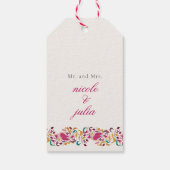 Romantisch Klassiek Pearl Swan Floral Lijst bruilo Cadeaulabel (Achterkant)