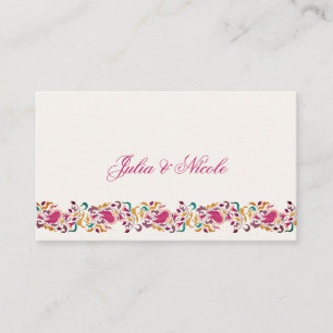 Romantisch Klassiek Pearl Swan Floral Lijst bruilo Plaatskaartje