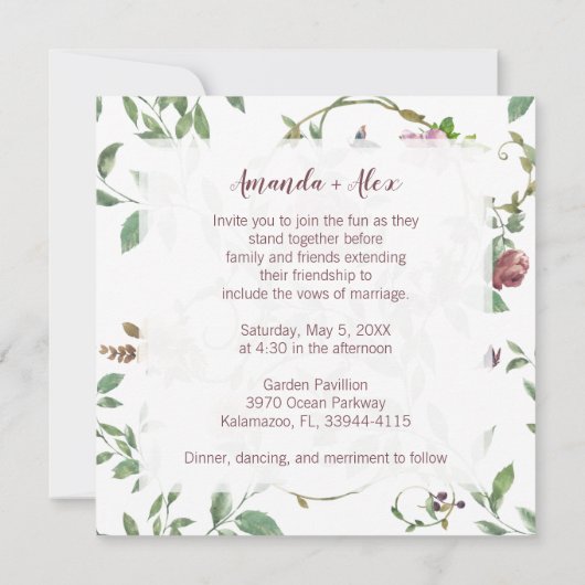 Romantisch kleurrijk en befaamd Floral design Kaart (Achterkant)