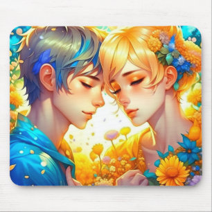 Romantisch Koppel Cadeau Anime Jongen en Meisje Muismat