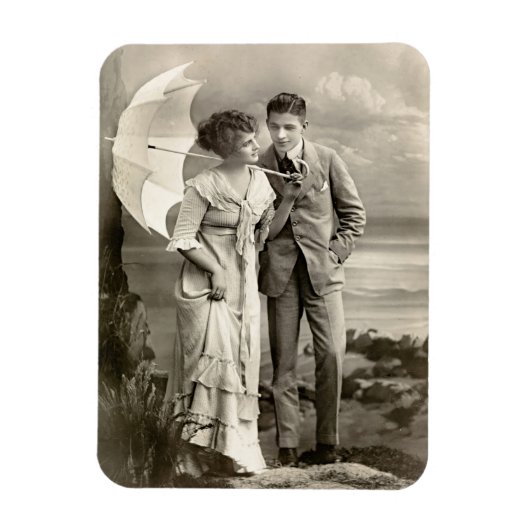 romantisch koppel met parasol magneet (Verticaal)