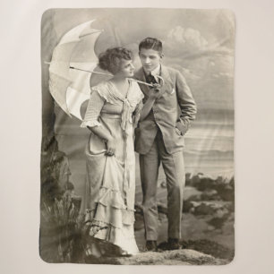  romantisch koppel met parasol sherpa deken