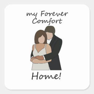 Romantisch Koppel Mijn Thuis Voor Altijd Trouwfees Vierkante Sticker