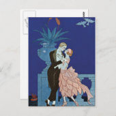  Romantisch koppel ~ "Oui" Briefkaart (Voorkant / Achterkant)