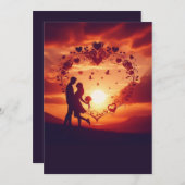 Romantisch koppel silhouet tegen een prachtige zon (Voorkant / Achterkant)