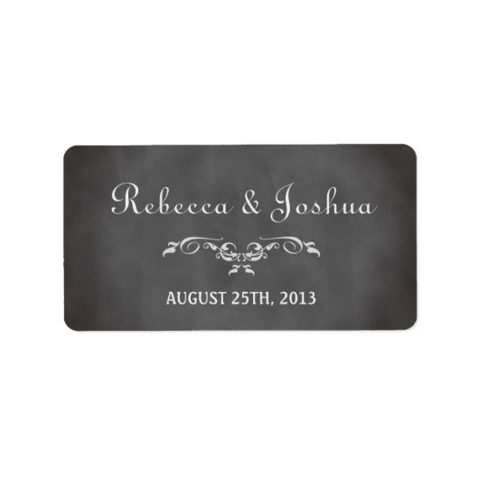  romantisch krijtbord bruiloft gunst label (Voorkant)