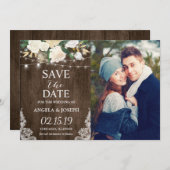 Romantisch landnummer opslaan Datum foto Save The Date (Voorkant / Achterkant)