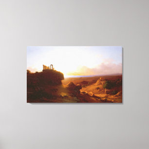 Romantisch landschap, 1860 canvas afdruk