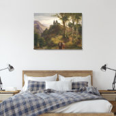 Romantisch Landschap met Kloostercomplex Canvas Afdruk (Insitu (Slaapkamer))