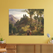 Romantisch Landschap met Kloostercomplex Canvas Afdruk (Insitu (Woonkamer))