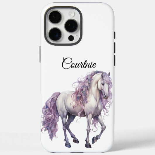 Romantisch lavendel wit paard Case-Mate iPhone case (Achterkant)