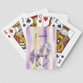 Romantisch lavendel wit paard pokerkaarten (Achterkant)