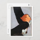 Romantisch, legant, roodhoofd, vrouw,  briefkaart (Voorkant / Achterkant)