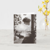 Romantisch lezen Vrouw Wenskaart Kaart (Gele Bloem)