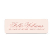 Romantisch lichtblush roze kalligrafie script etiket (Voorkant)