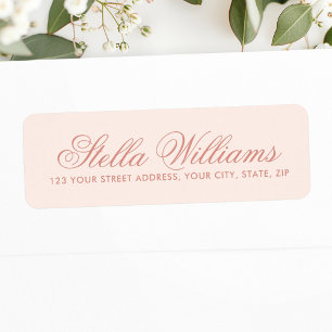 Romantisch lichtblush roze kalligrafie script etiket