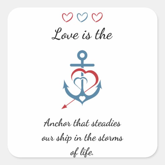 Romantisch Liefdesgedicht Moderne Valentijn Vierkante Sticker (Voorkant)