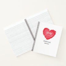 Romantisch liefdeshart aangepaste naam dagboek - C