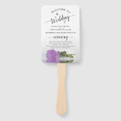 Romantisch Lila Paars Roos Elegant Wedding Program Handwaaier (Voorkant)