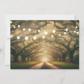 Romantisch Live Oak Canopy String Lit Wedding Kaart (Voorkant)