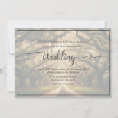 Romantisch Live Oak Canopy String Lit Wedding Kaart (Achterkant)