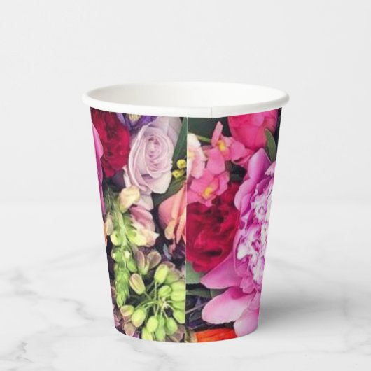 Romantisch Meerkleurig Bloemen Papieren Bekers (Rechts)