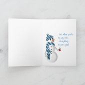 Romantisch met humor Winter Kaart - Snowman (Binnen)