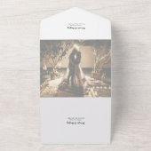 Romantisch minimalistisch 2 foto moderne bruiloft all in one uitnodiging (Buitenkant)