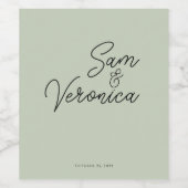 Romantisch minimalistisch etiket voor weddenschapp (Enkel label)