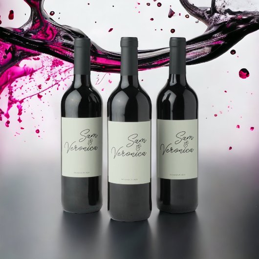 Romantisch minimalistisch etiket voor weddenschapp