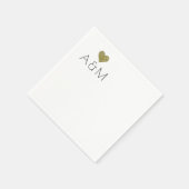 Romantisch minimalistisch monogram helder servet (Hoek)