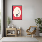 Romantisch minimalistisch paar kunst poster