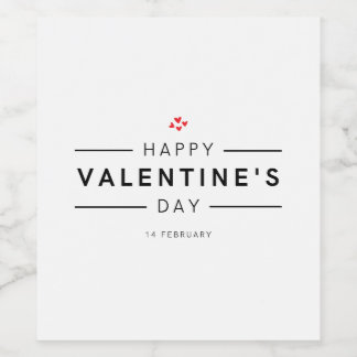 Romantisch Modern Februari 14 Gelukkig Valentijns Wijn Etiket