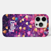 Romantisch Modern Love Hearts Gepersonaliseerde na Case-Mate iPhone Case (Achterkant (horizontaal))