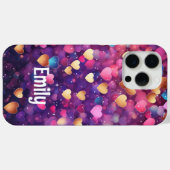 Romantisch Modern Love Hearts Gepersonaliseerde na Case-Mate iPhone Case (Achterkant (horizontaal))