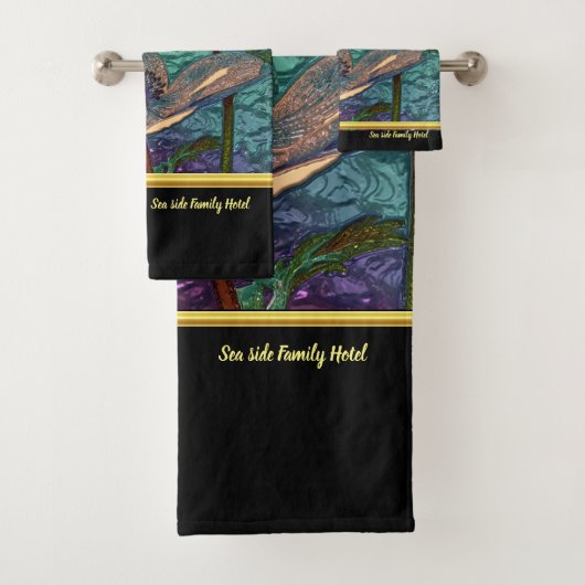 Romantisch modern met gouden folie glazen monogr bad handdoek (Insitu)