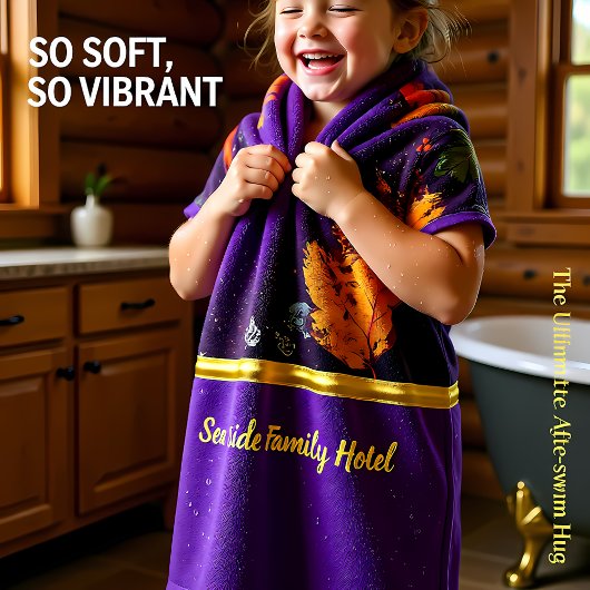 Romantisch modern met herfst laat weg naar bad handdoek