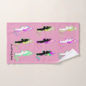 Romantisch modern Schattige Eenhoorn monogram Bad Handdoek (Handdoek)