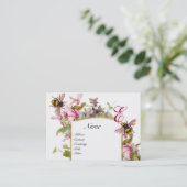 ROMANTISCH MONOGRAM, Cyclamens en Honingbijen Visitekaartje (Staand voorkant)