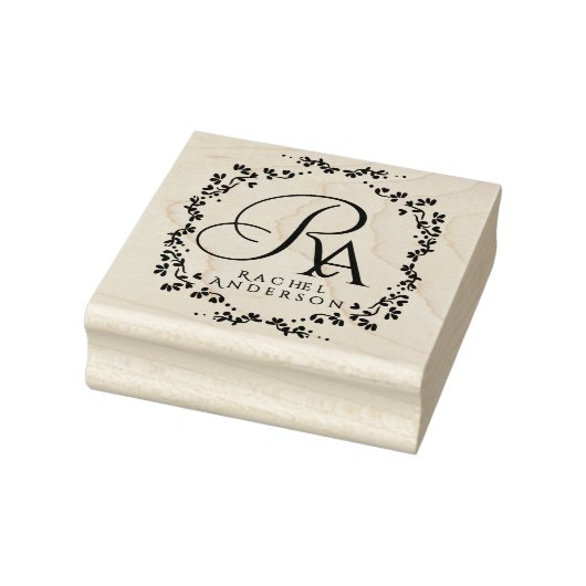 Romantisch monogram rubberstempel (Stempel)