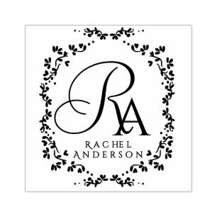 Romantisch monogram rubberstempel