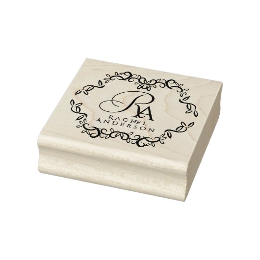 Romantisch monogram 	rubberstempel (Stempel)