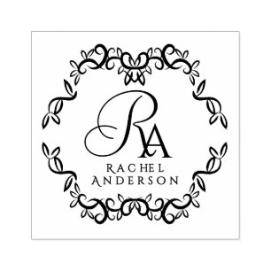 Romantisch monogram 	rubberstempel