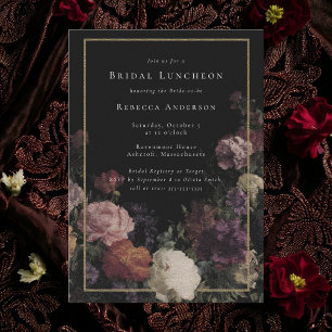 Romantisch Moody Zwart Gotische Bloemen Vrijgezell Kaart